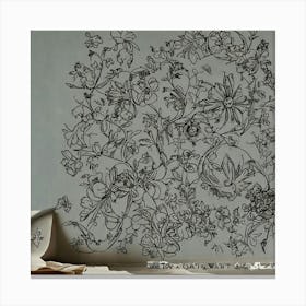 Floral Wall Decal 4 Canvas Print