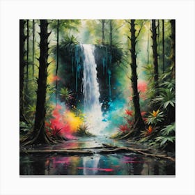 Waterfall In The Forest Canvas Print