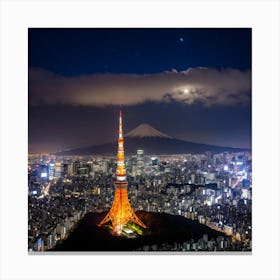 Tokyo At Night Canvas Print