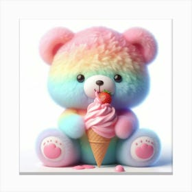 Rainbow Teddy Bear 3 Canvas Print
