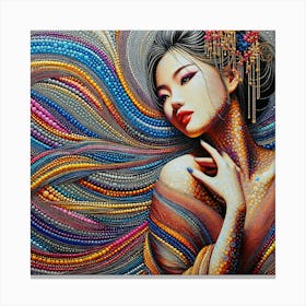 Geisha Creative Illustration Artwork 53 Canvas Print