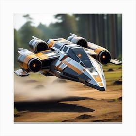 Spaceship In Flight Canvas Print