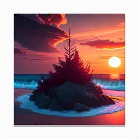 Sunset At The Beach 6 Canvas Print