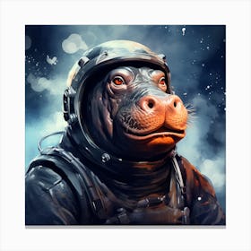 Astronaut Hippo Canvas Print