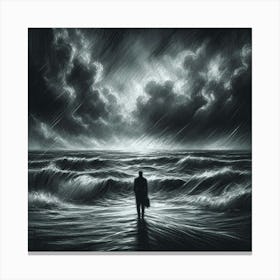 Man In The Water 2 Canvas Print