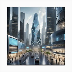 Futuristic Cityscape Canvas Print