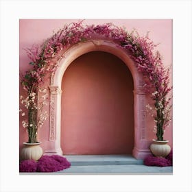 Pink Wedding Archway Canvas Print