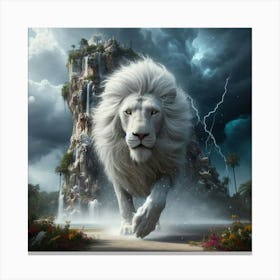 Lion In The Storm 1 Canvas Print