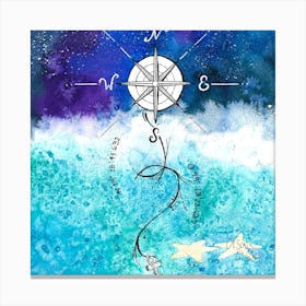 Compass And Anchor 2 Canvas Print