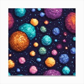 Pixel Planets Canvas Print