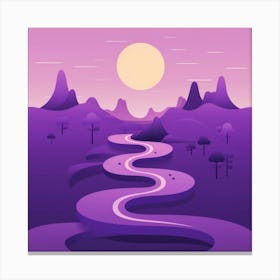 Purple Landscape With Winding Road Canvas Print