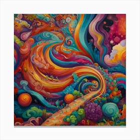 Colorful Psychedelic Painting Canvas Print