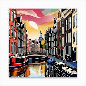 Amsterdam At Sunset 1 Canvas Print