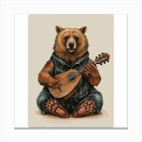 Bear Playing Guitar 2 Canvas Print