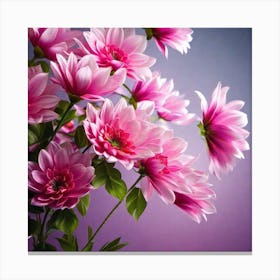 Pink Flowers In A Vase Canvas Print