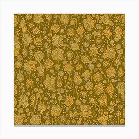 A Pattern Featuring Amoeba Like Blobs Shapes With Edges, Flat Art, 123 Canvas Print