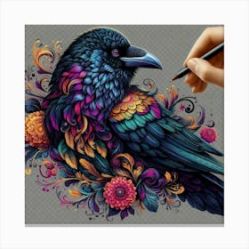 Crow Painting Canvas Print