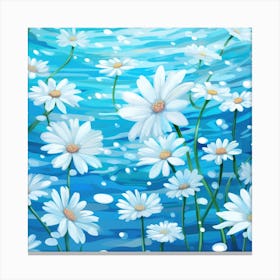 White Daisies In The Water Canvas Print