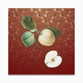 Vintage Astracan Apple Botanical on Falu Red Pattern n.1095 Canvas Print