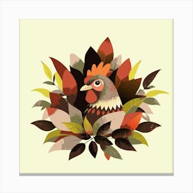 Chicken Hiding In The Bushes Canvas Print