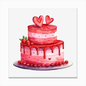 Valentine'S Day Cake 16 Canvas Print