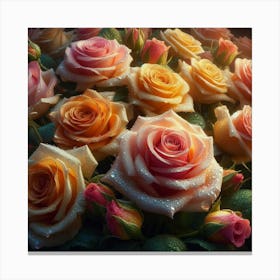 Roses Wallpaper Canvas Print