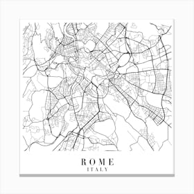 Rome Italy Street Map Minimal Square Canvas Print