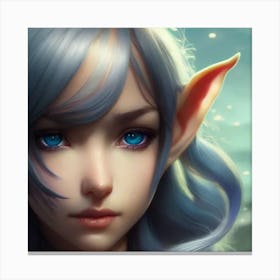 Elf Girl Hyper-Realistic Anime Portraits 4 Canvas Print