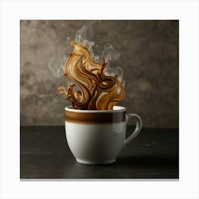 Coffee Cup With Smoke 17 Canvas Print