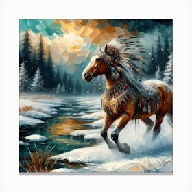 Abstract Native American Horse Copy Canvas Print