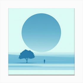 Tree And A Moon Canvas Print