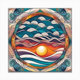 Sunrise Over The Ocean Canvas Print