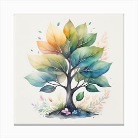 Watercolor Tree Canvas Print