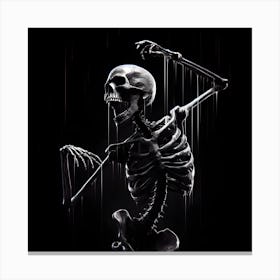 Skeleton In The Rain Canvas Print