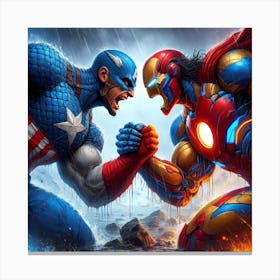 Captain America And Iron Man Canvas Print
