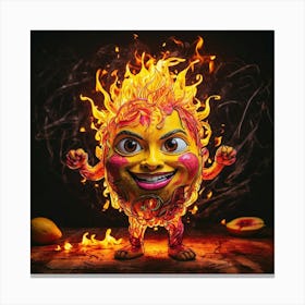 Peach On Fire Canvas Print