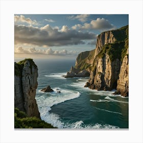 Cliffs At Sunset 1 Canvas Print