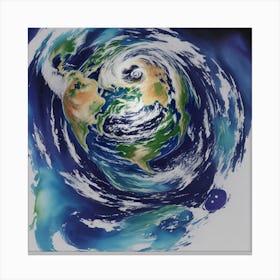 Earth In Space Canvas Print