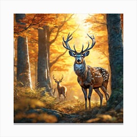 Deer In The Forest 171 Canvas Print