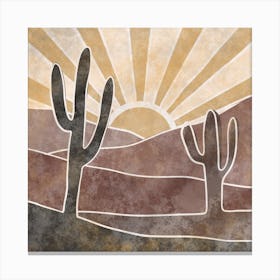 Cactus In The Desert 2 Canvas Print