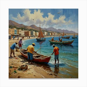 Fishing Boats On The Beach 4 Canvas Print