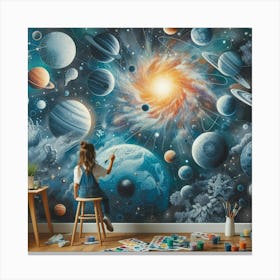Planets Wall Mural 1 Canvas Print