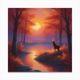 Deer In The Forest 12 Canvas Print