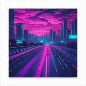 Neon Cityscape Canvas Print