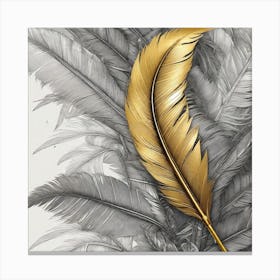 Gold Feather Canvas Print