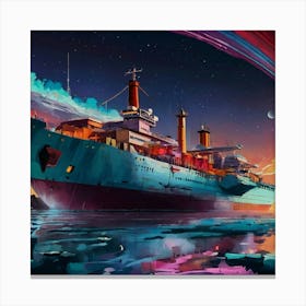 Ship In Space Canvas Print