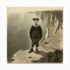 Vintage photograph of a boy Canvas Print