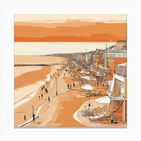 Default Abstract Illustration Of South end On Sea Beach Essex art print 5 Canvas Print