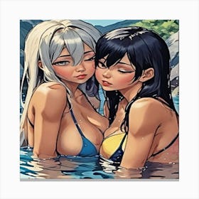 Two Girls In The Water-Drucke 07.12.2024--3032a27 Canvas Print