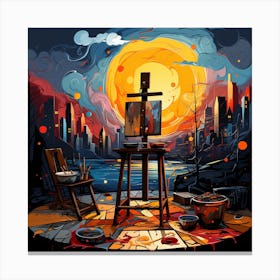 Cityscape Painting Canvas Print